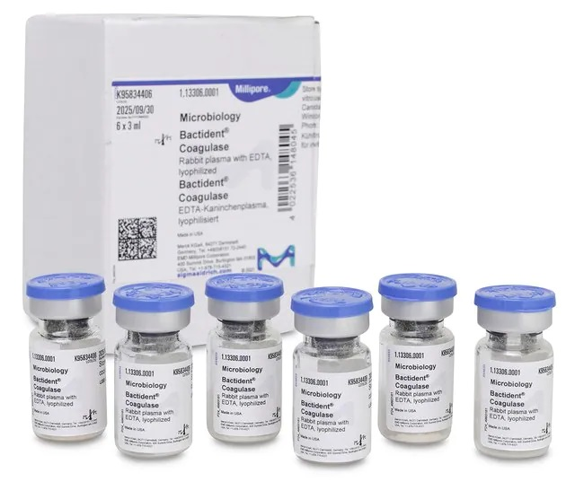 BACTIDENT COAGULASA PLASMA DE CONEJO CON EDTA, LIOFILIZADO. 1 X 6 X 3 ML. MARCA MERCK 