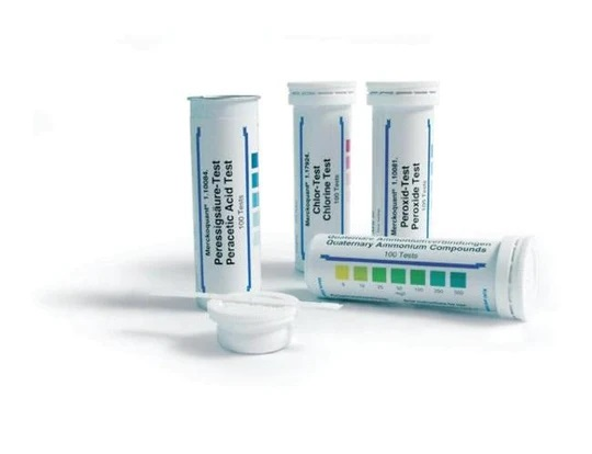 Test Acido peracetyico metodo colorimetrico con tiras de ensayo 20-40-80-120 mg/l MQuant® 100 Tests