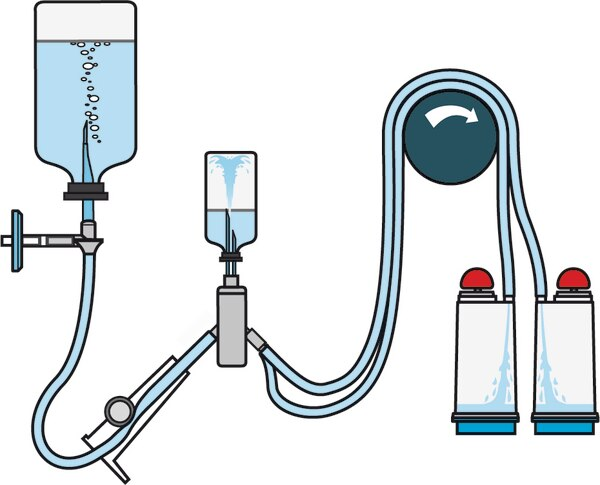 UNIDAD STERITEST MILLIPORE PARA POLVOS SOLUBLES EN VIALES, INCLUYE: ADAPTADOR PEQUEÑO DE DOBLE AGUJA PARA VIALES PEQUEÑOS CON SEPTUM DE GOMA, 750 MM DE TUBO PVC, BASE COLOR AZUL, PACK/10