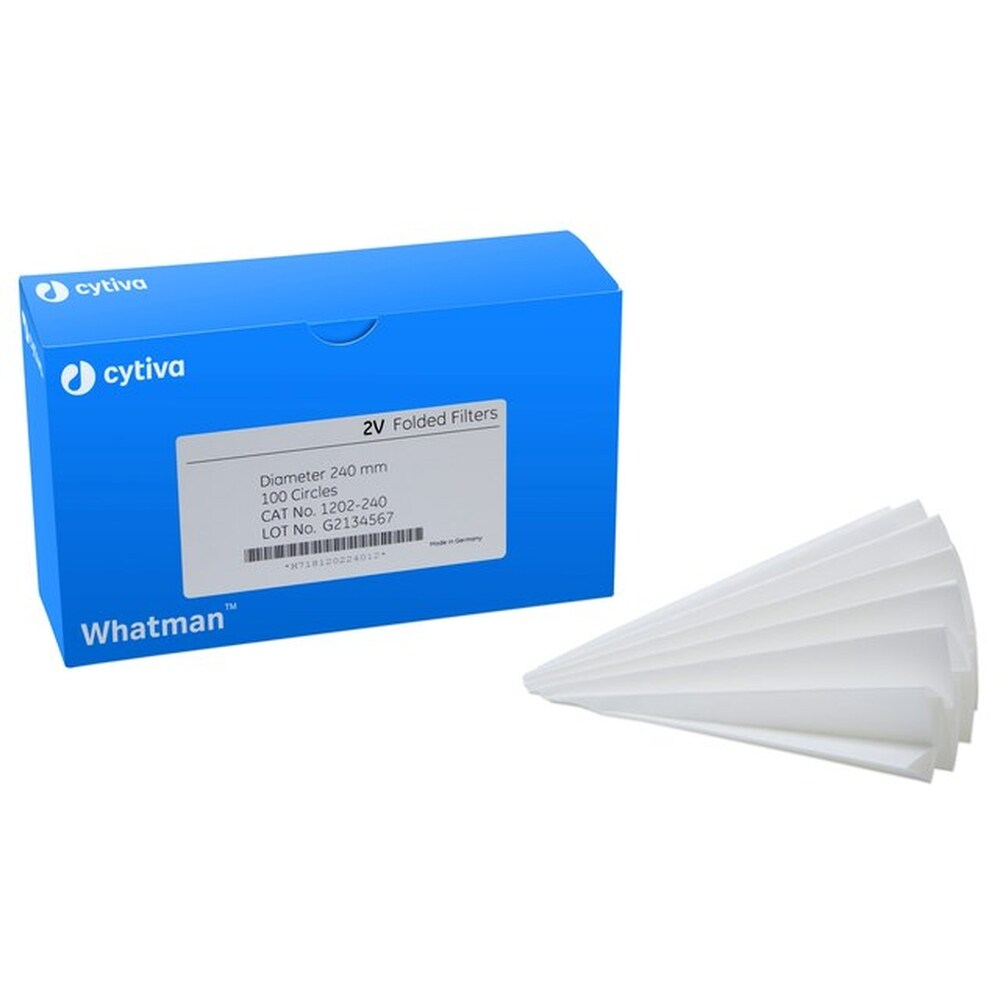 WHATMAN® PREPLEATED QUALITATIVE FILTER PAPER, GRADE 2V CIRCLES DIAM 150 MM PACK OF 100