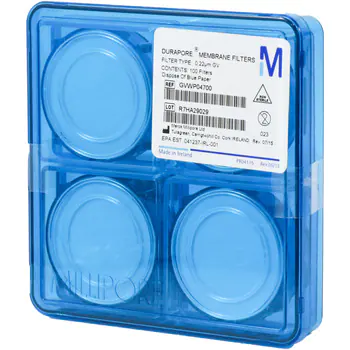 FILTROS DE MEMBRANA MILLIPORE TIPO EXPRESS EN POLIESTER SULFONA, 0.22 MICRAS DE TAMAÑO DE PORO, 47 mm DE DIAMETRO. CAJA/100