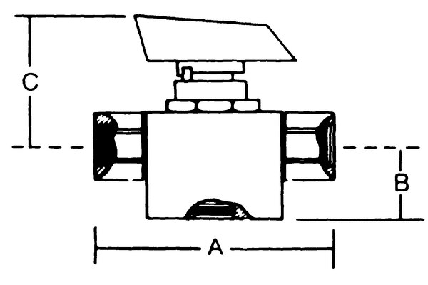 VALVULA DE BOLA MILLIPORE DE 1/4" NPTF EN ACERO INOXIDALBE 304