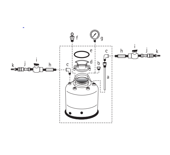 KIT DE ACCESORIOS COMPLEMENTARIOS PARA TANQUE DE PRESIÓN, INCLUYE: VÁLVULA DE ALIVIO DE 1/4" NPTM ASME, MANÓMETRO NPTM DE 0 A 11 BAR Y DEMÁS ACCESORIOS PARA SU NORMAL FUNCIONAMIENTO