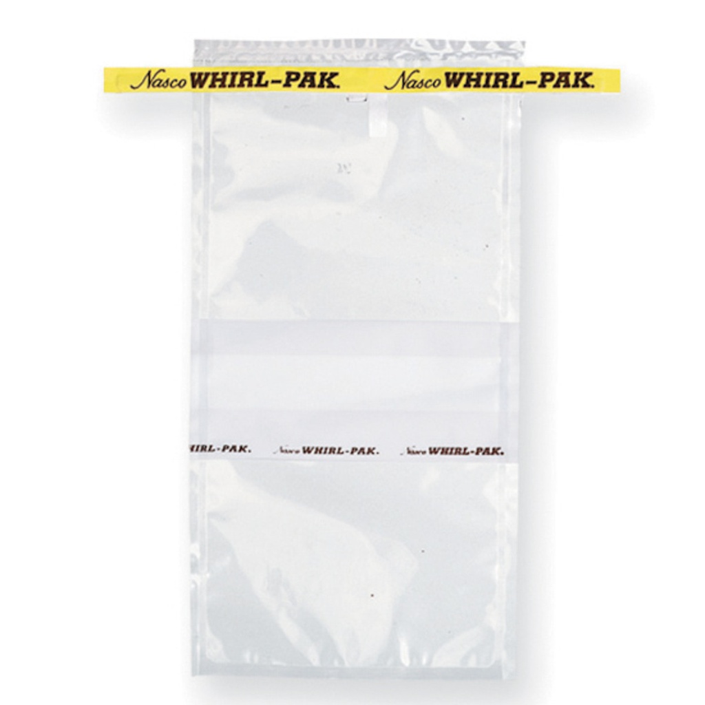 FUNDA WHIRL-PAK ESTANDARD 18 ONZ. ESTERILES, CON BANDA. CIERRE ALAMBRE PLANO PAC/500