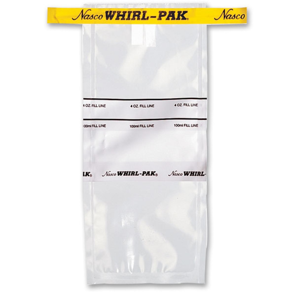 FUNDA WHIRL-PAK ESTANDARD 4 ONZ. ESTERILES, CON BANDA. PAC/500