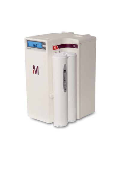 SISTEMA DE PURIFICACIÓN DE AGUA ELIX ESSENTIAL 5L / HORA. MILLIPORE , PRODUCE AGUA TIPO II (GRADO ANALITICO) A PARTIR DE LA RED POSEE MEDICION DE LA CALIDAD DE AGUA CONSTANTE, MULTIPLES ALARMAS.