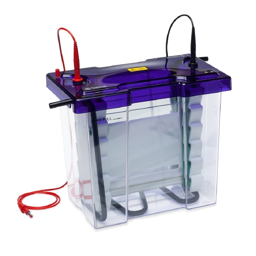 CAMARA DE ELECTROFORESIS VERTICAL VS20 Wave Maxi DE 20 X 20 CM INCLUYE, PLACAS DE VIDRIO, 2 PEINES X 24 POCILLOS, SERPENTIN REFRIGERANTE, BASE DE FUNCION DE GEL