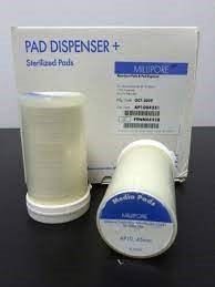 PACK  (2 X 100 C/U)DE PADS MILLIPORE ABSORBENTES DE 45 MM CON DISPENSADOR