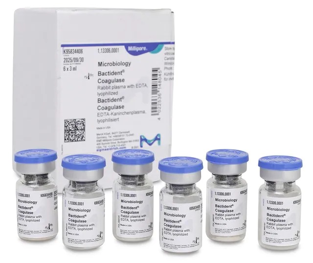 BACTIDENT COAGULASA PLASMA DE CONEJO CON EDTA, LIOFILIZADO. 1 X 6 X 3 ML. MARCA MERCK 