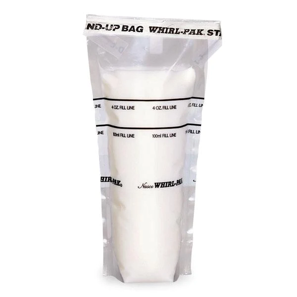 FUNDA WHIRL-PAK STAND-UP 4 ONZAS  (118 ml) ESTERILES CON BANDA  UNIDAD