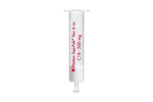 [WAT043395] SEP-PAK C18 WATERS VAC 6CC / 500 MG .55-105UM EN SILICA CON ALTA HIDROFOBICIDAD, APLICACIONES EN MEDICAMENTOS Y SUS METABOLITOS EN SUERO, PLASMA, ORINA. TRAZAS DE ORGANICOS EN MEDIO AMBIENTE EN MUESTRAS DE AGUA.PAC/30