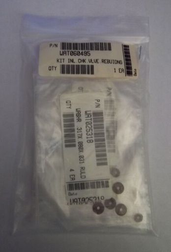 [WAT060495] KIT DE RECONSTRUCCION DE VALVULAS INLET BOMBA 510 CON VALVULAS ANTERIORES AL DISEÑODE CARTUCHOS