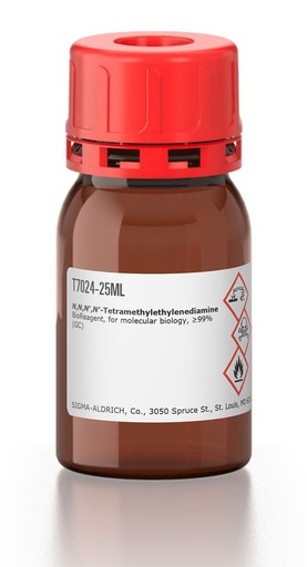 [T7024] SIGMA-ALDRICH N,N,N',N'-TETRAMETILETILENDIAMINA, PARA BIOLOGÍA MOLECULAR, ? 99% (GC) - 50ML
