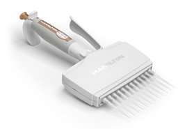 [55019-54] PIPETA MANUAL AJUSTABLE HAMILTON DE VOLUMEN VARIABLE MULTICANAL X 12 DE 5-50uL EN INCREMENTOS DE 0.02 uL COLOR CAFE.