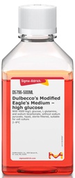 [D5796-500ML] SIGMA DULBECCO'S MODIFIED EAGLE'S MEDIUM - ALTO EN GLUCOSA CON 4500MG/L GLUCOSA, L-GLUTAMINA Y ICARBONATO DE SODIO, SIN PIRUVATO DE SODIO, LÍQUIDO, ESTÉRIL, FILTRADO, APTO PARA CULTIVO CELULAR - 500ML