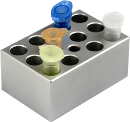 [MD-MINI-B03] BLOQUE DE 6 POZOS PARA TUBOS DE 15 ML DE 70 MM DE PROFUNDIDAD, L71 X W 46 X H75 MM