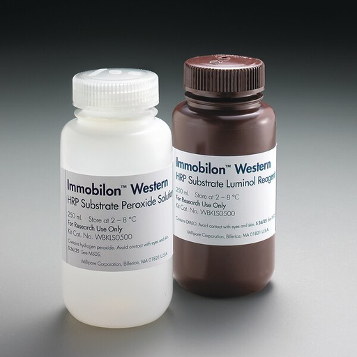 [WBKLS0100] SUSTRATO IMMOBILON QUIMIOLUMINISCENTE DE HRP PARA TRANSFERENCIAS WESTERN. COBERTURA DE LA MEMBRANA 1000 cm². CANTIDAD 50 ML LUMINOL Y 50 ML PEROXIDO. MARCA MERCKMILLIPORE