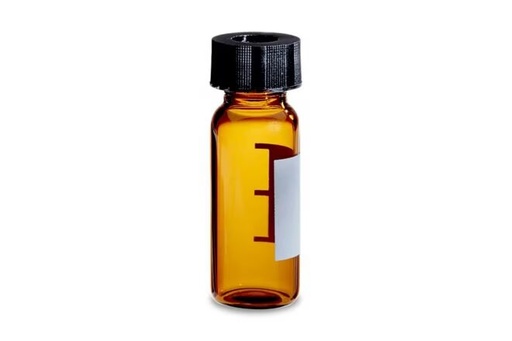[186005667CV] VIAL DE VIDRIO AMBAR CERTIFICADO POR LC/MS CON CONTROL DE PH TRUVIEW, VIAL CON CUELLO DE ROSCA DE 12 X 32 MM, CON TAPA Y SEPTA DE PTFE/SILICONA, VOLUMEN DE 2 ML, 100/PAQ.